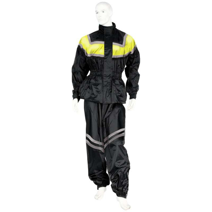 Ensemble de pluie veste+pantalon Mad Noir/Fluo taille XS