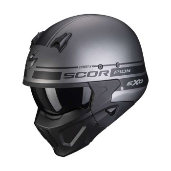 Scorpion COVERT-X TUSSLE SILVER MATTE / BLACK helmet
