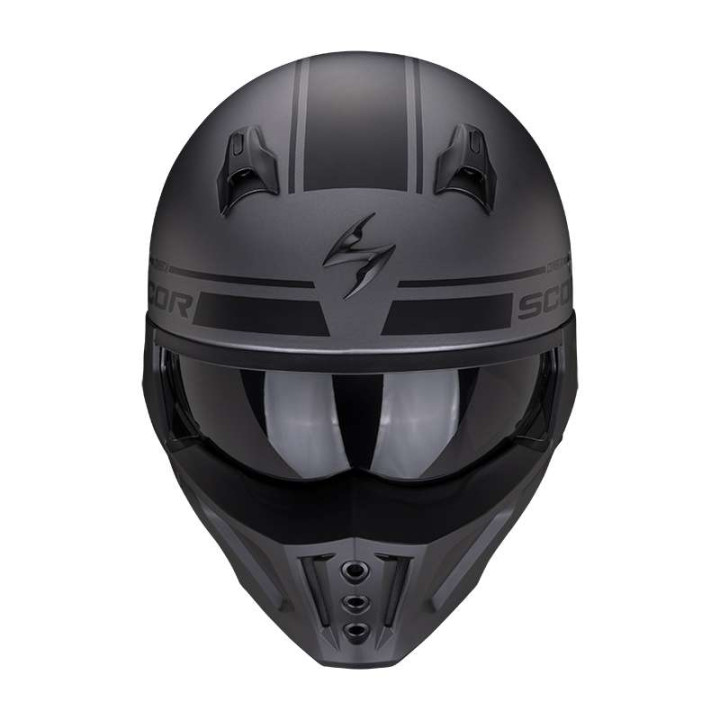 Casque Scorpion COVERT-X TUSSLE ARGENT MAT / NOIR