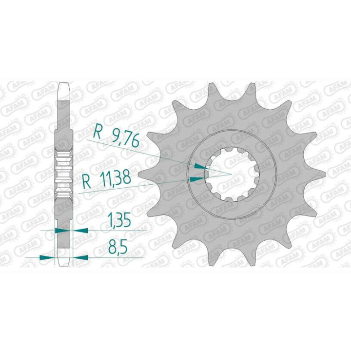 Pignon AFAM 14 dents pas 520 type 22310 Suzuki GW 250 Inazuma