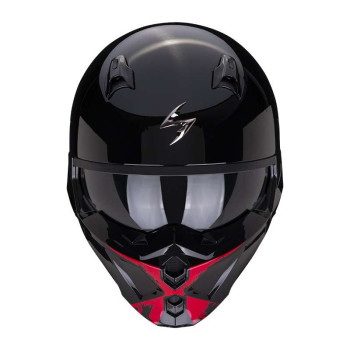 Scorpion COVERT-X TANKER BLACK / RED helmet