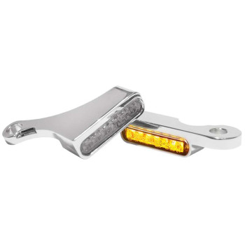 Clignotants moto LED Chrome Heinz Bikes fixation guidon pour HD SOFTAIL