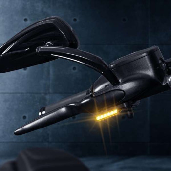 Clignotants moto LED Chrome Heinz Bikes fixation guidon pour HD SOFTAIL