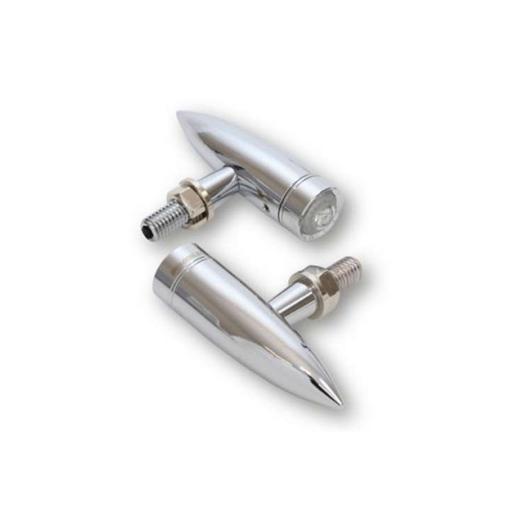 Clignotants moto HIGHSIDER MONO BULLET LONG CHROME