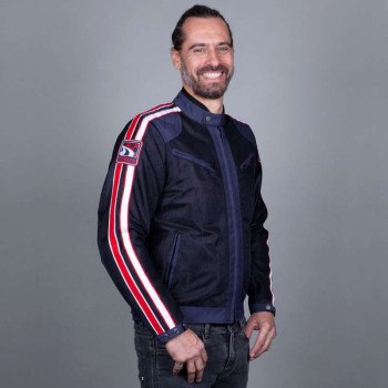 Helstons PACE AIR summer motorcycle jacket Blue/Red/White