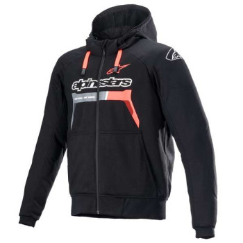 Sweat moto Alpinestars CHROME IGNITION Noir/Rouge Fluo