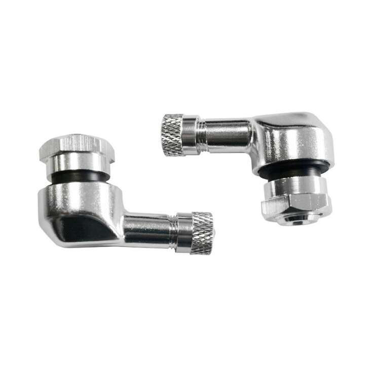 Bihr aluminium angled valves 11.3mm silver Bihr aluminium angled valves 11.3mm silver
