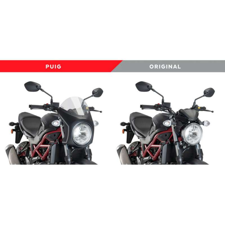 Bulle + carénage rétro Puig Noir (3169) Suzuki SV650 16-