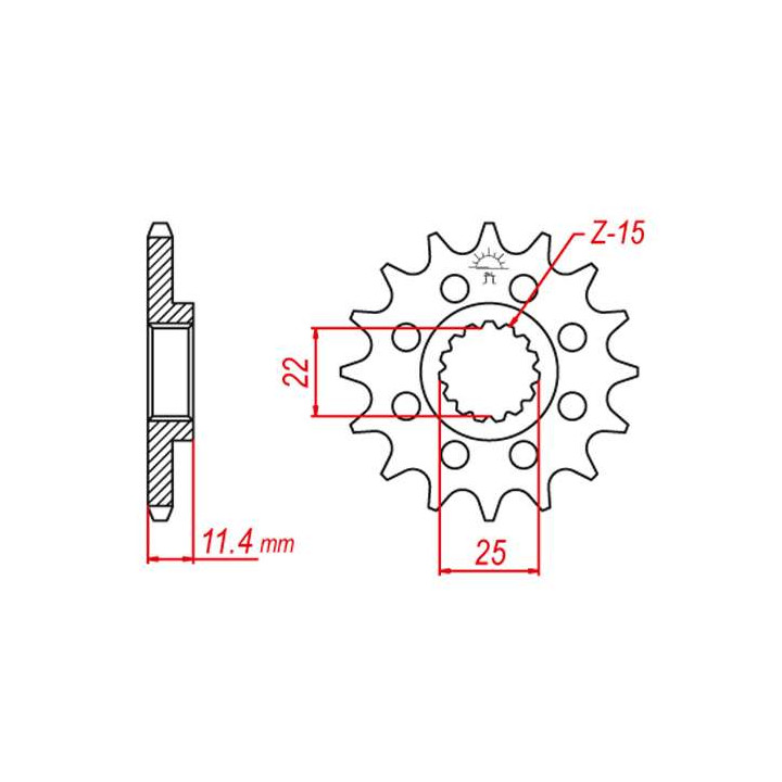 Pignon JT 17 dents pas 520 type 1902