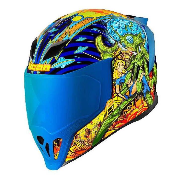 Casque moto Icon AIRFLITE BUGOID BLITZ BLUE
