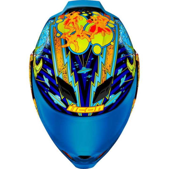 Casque moto Icon AIRFLITE BUGOID BLITZ BLUE