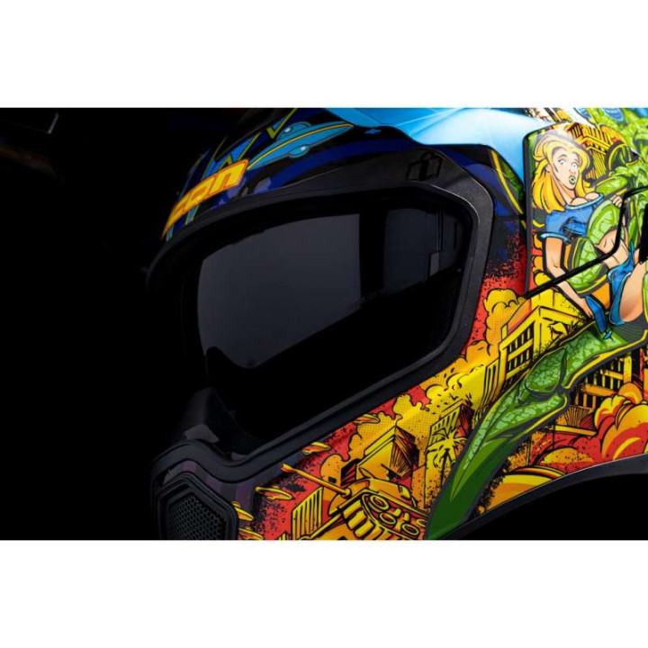 Casque moto Icon AIRFLITE BUGOID BLITZ BLUE