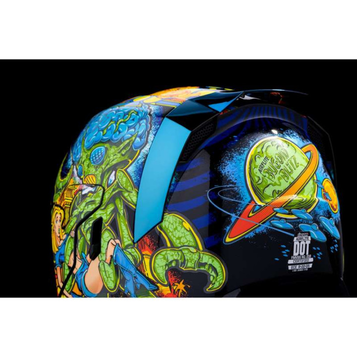 Casque moto Icon AIRFLITE BUGOID BLITZ BLUE