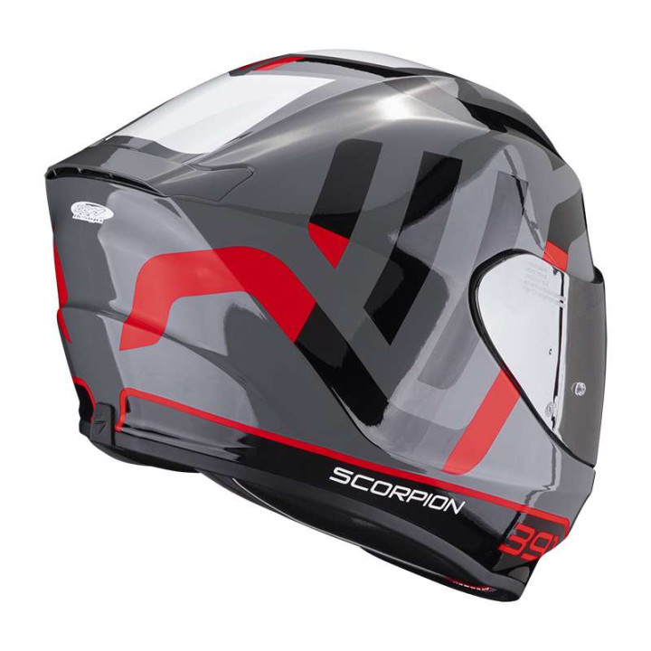 Casque Scorpion EXO-391 AROK GRIS / ROUGE / NOIR