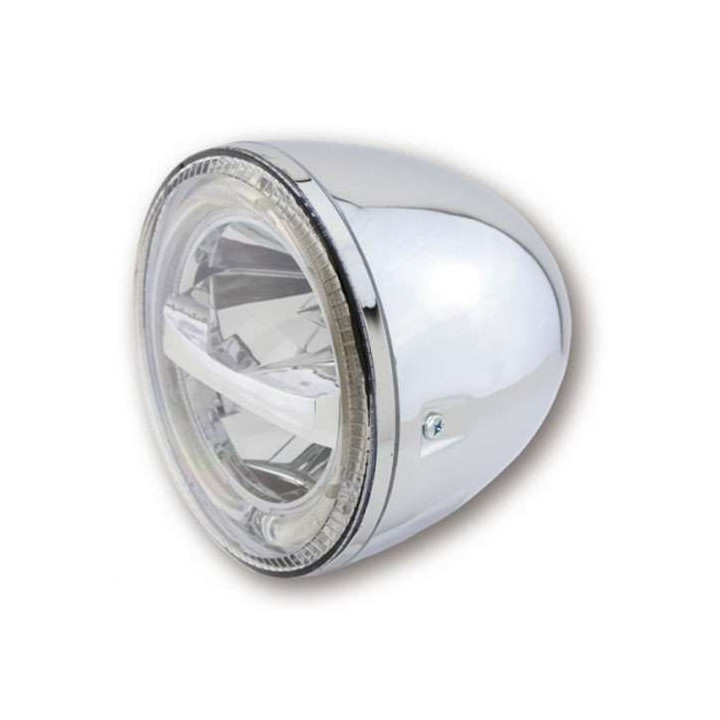 HIGHSIDER CIRCLE Chrome 5 3/4-inch LED motorcycle headlight (side mount)