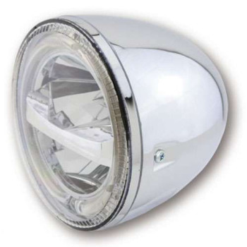 HIGHSIDER CIRCLE Chrome 5 3/4-inch LED motorcycle headlight (side mount)