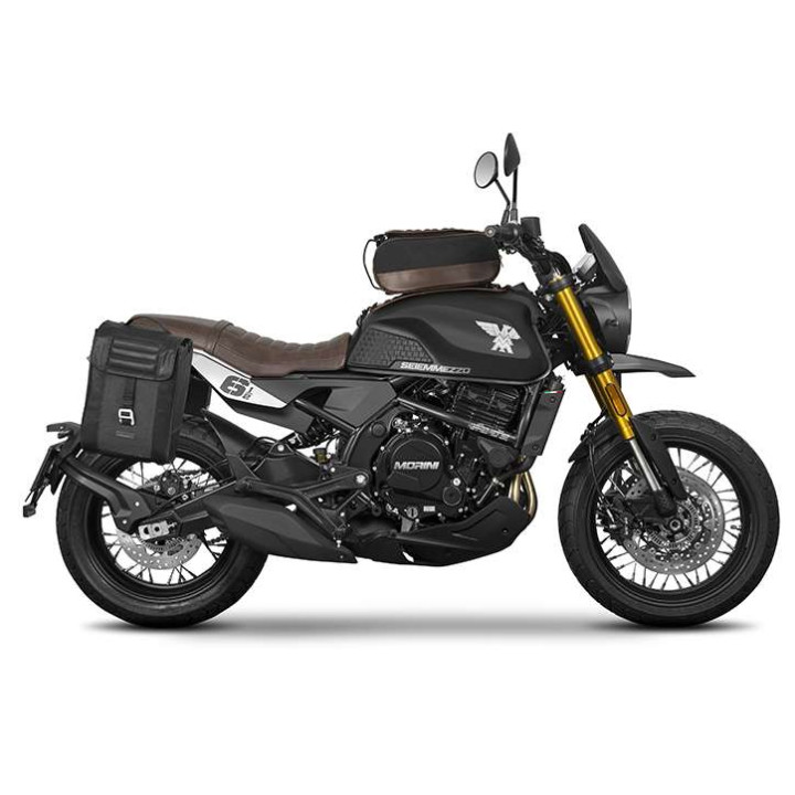 Shad SR38 BLACK pannier kit + spacers (M0SM62SR) SEIMMEZZO 650 SCR/STR Shad SR38 BLACK pannier kit + spacers (M0SM62SR) SEIMMEZZO 650 SCR/STR