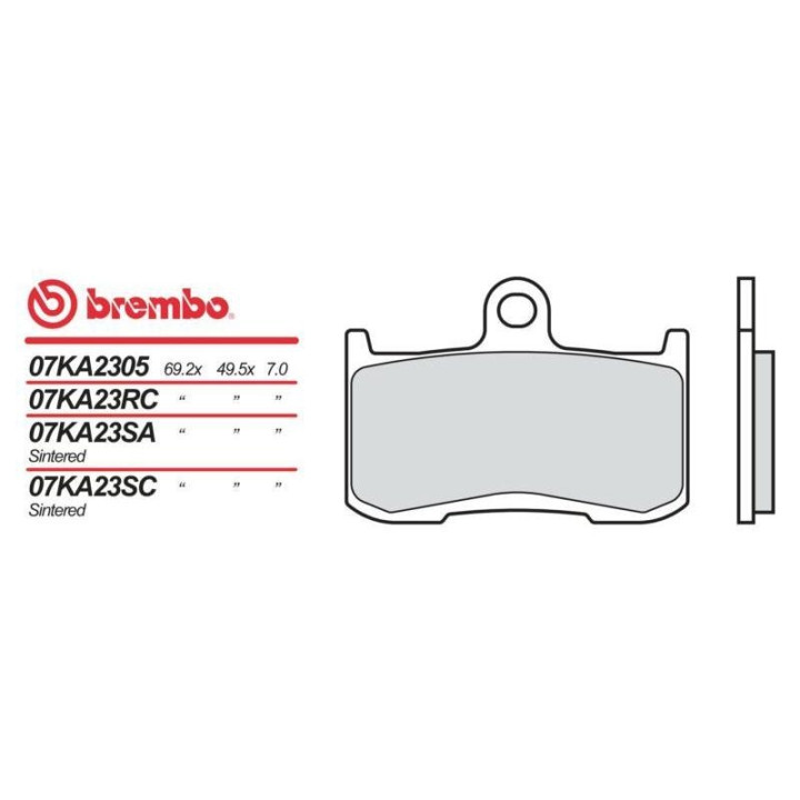 Plaquettes de frein moto sinter Brembo 07KA23SA