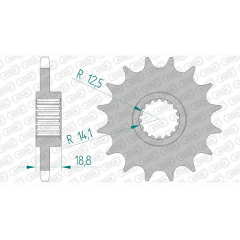 Pignon AFAM 16 dents pas 525 type 166600