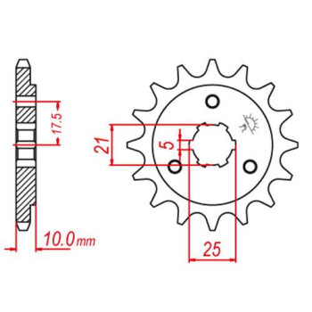 Pignon JT 14 dents pas 525 type 1448