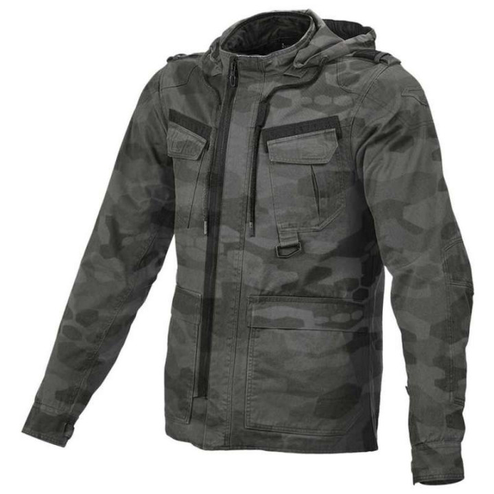 Macna COMBAT Motorcycle Jacket Black/Camo Grey