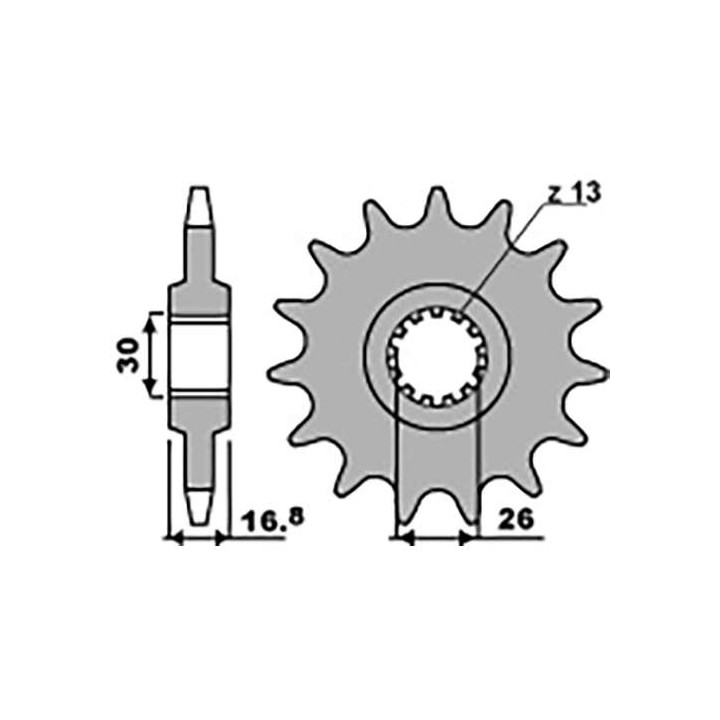 Pignon PBR 16 dents pas 530 type 347