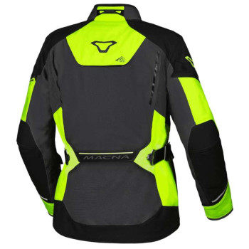 Veste moto Macna MUNDIAL Gris/Jaune Fluo