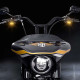 Clignotants moto LED Noir Heinz Bikes fixation guidon pour HD SOFTAIL