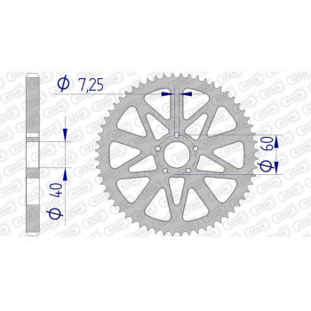 Couronne alu AFAM 60 dents pas 428 type 39100 Beta REV 80 Couronne alu AFAM 60 dents pas 428 type 39100 Beta REV 80