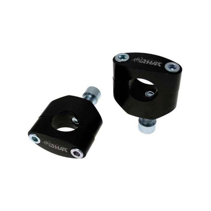 Pontets moto Ultima Alloy 22mm h55mm NOIR pour Té de fourche percé