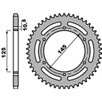 Couronne acier PBR 48 dents pas 520 type 866 Yamaha XJ600S Diversion