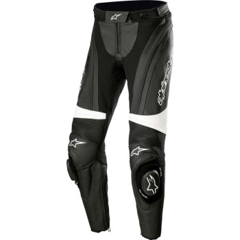 Pantalon moto cuir femme Alpinestars STELLA MISSILE V3 Noir/Blanc
