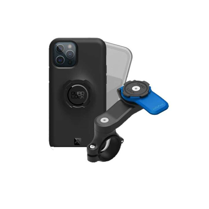 Pack Quad Lock Handlebar Mount + coque iPhone 12/12 Pro + protection pluie