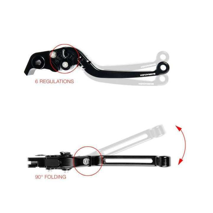 Leviers frein et embrayage Barracuda Trident 660, Street Twin, Street Triple 765 Leviers frein et embrayage Barracuda Trident 660, Street Twin, Street Triple 765
