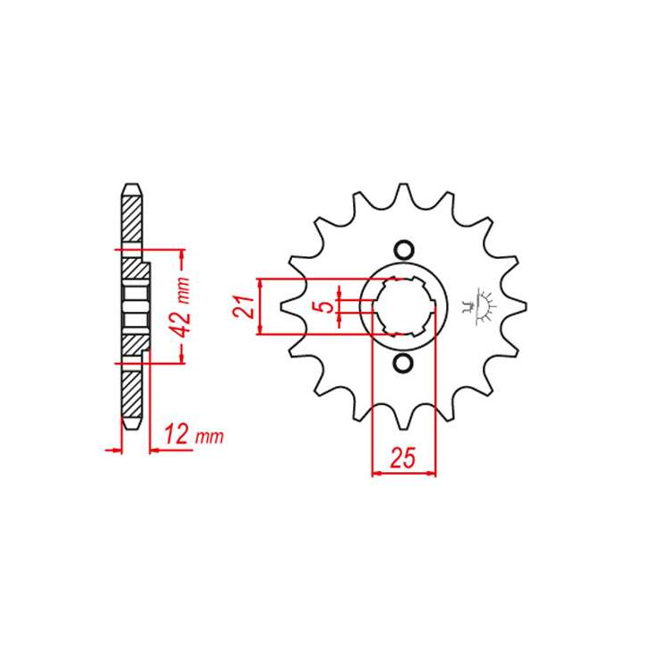 Pignon JT 16 dents pas 520 type 571 Pignon JT 16 dents pas 520 type 571