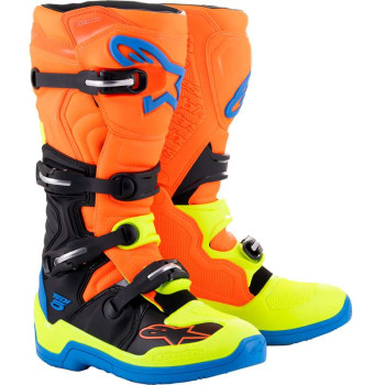 Bottes moto cross ALPINESTARS TECH 5 ORANGE/YELLOW/BLUE