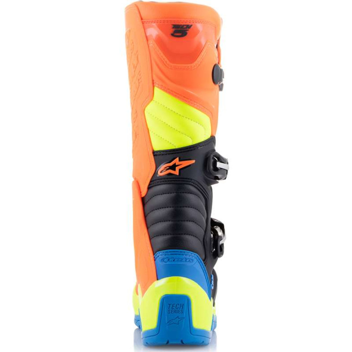 Bottes moto cross ALPINESTARS TECH 5 ORANGE/YELLOW/BLUE
