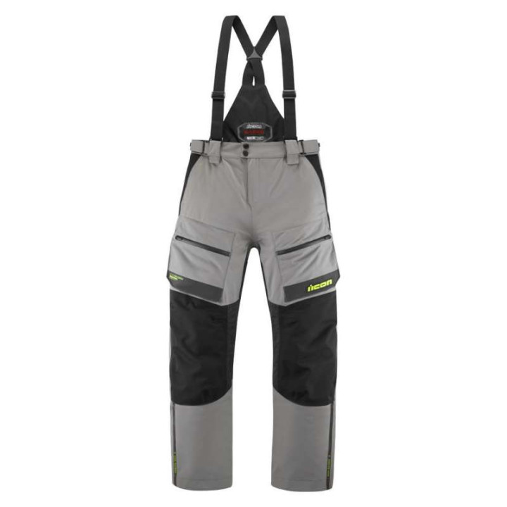 Pantalon moto Icon RAIDEN Grey/Hi-Viz
