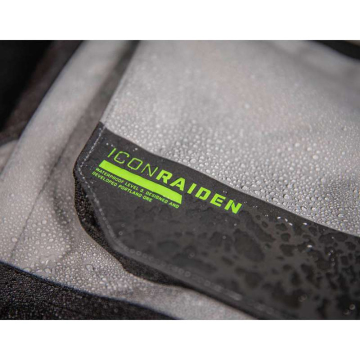 Pantalon moto Icon RAIDEN Grey/Hi-Viz