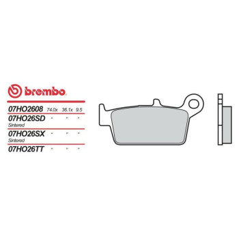 Plaquettes de frein moto sinter Brembo 07HO26SD