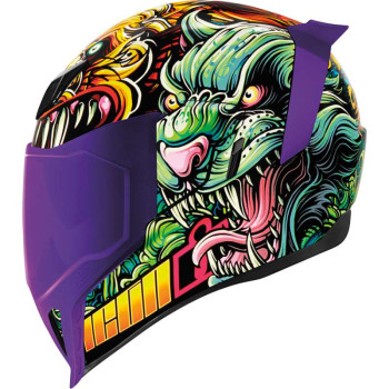 Casque moto Icon AIRFLITE CAT SCRATCH FEVER BLUE