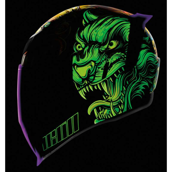 Casque moto Icon AIRFLITE CAT SCRATCH FEVER BLUE
