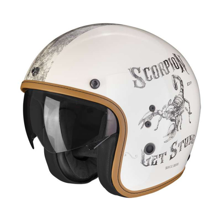 Casque Scorpion BELFAST EVO PIQUE Beige / Noir Casque Scorpion BELFAST EVO PIQUE Beige / Noir