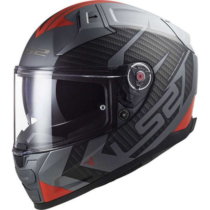 LS2 FF811 VECTOR II SPLITTER Titanium/Red motorcycle helmet 22.06