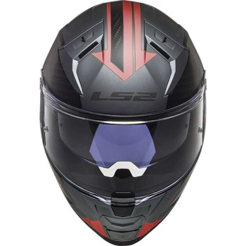 Casque moto LS2 FF811 VECTOR II SPLITTER Titanium/Rouge 22.06