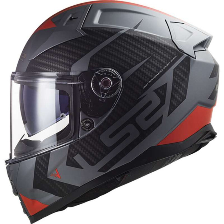 LS2 FF811 VECTOR II SPLITTER Titanium/Red motorcycle helmet 22.06