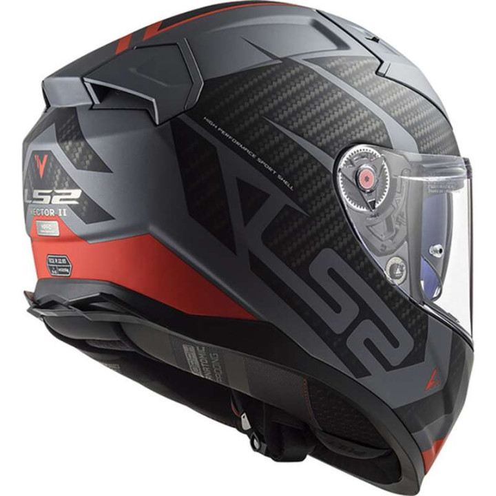 LS2 FF811 VECTOR II SPLITTER Titanium/Red motorcycle helmet 22.06