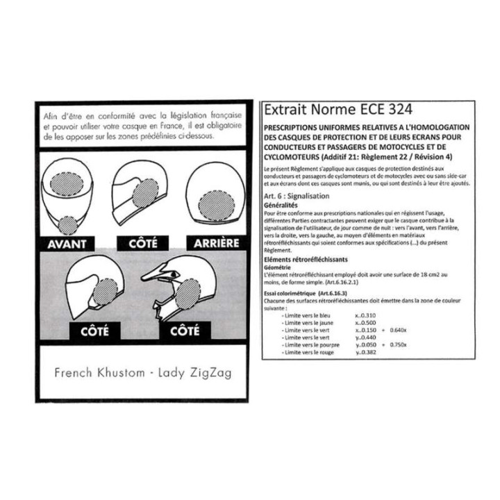 Stickers rétro-réfléchissants pour casque