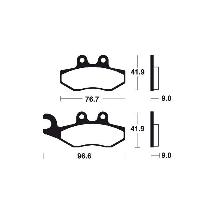 Brake plates organic motorcycle Tecnium ME286