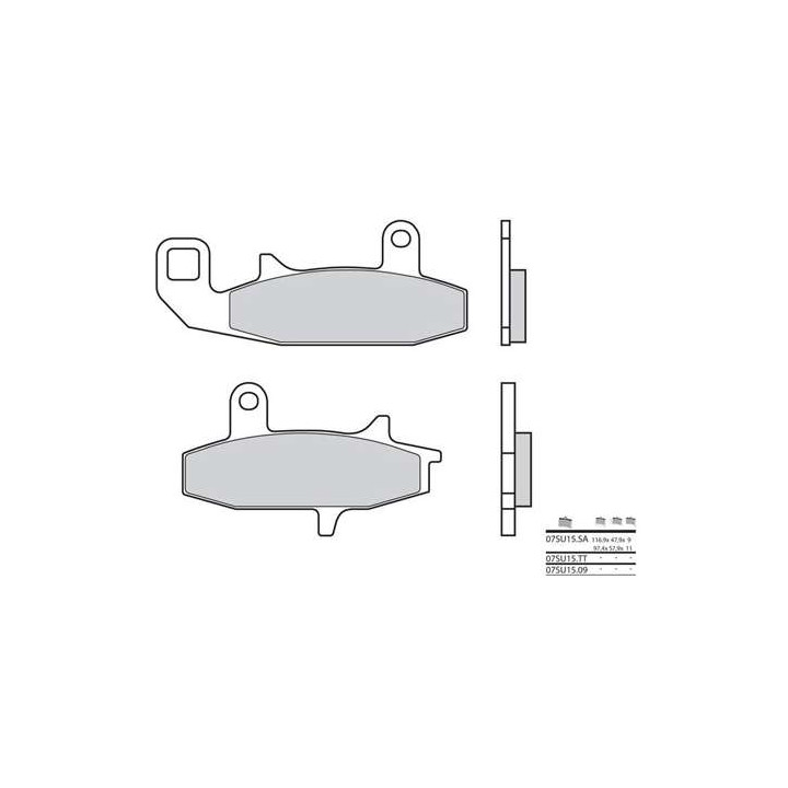 Plaquettes de frein organique BREMBO 07SU1509